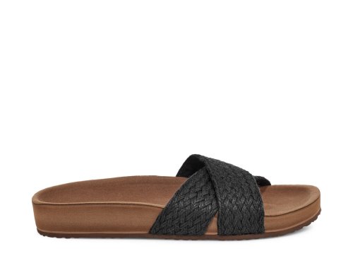 Sandale Sanuk She Cruzy Jute Vegan Slide Femme - Noir XZUWIG869